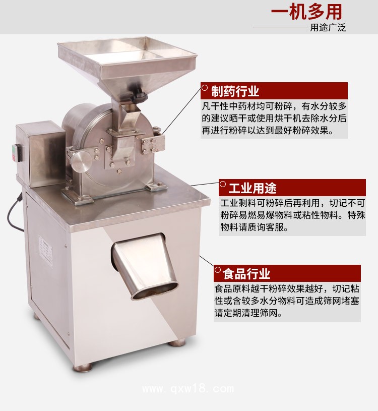 食品藥材化工不銹鋼粉碎機