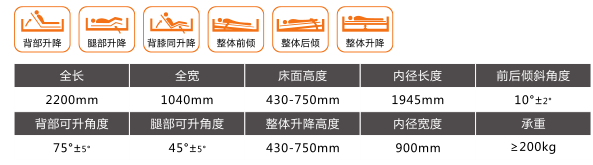 山東眾佳E6 五功能電動(dòng)護(hù)理床