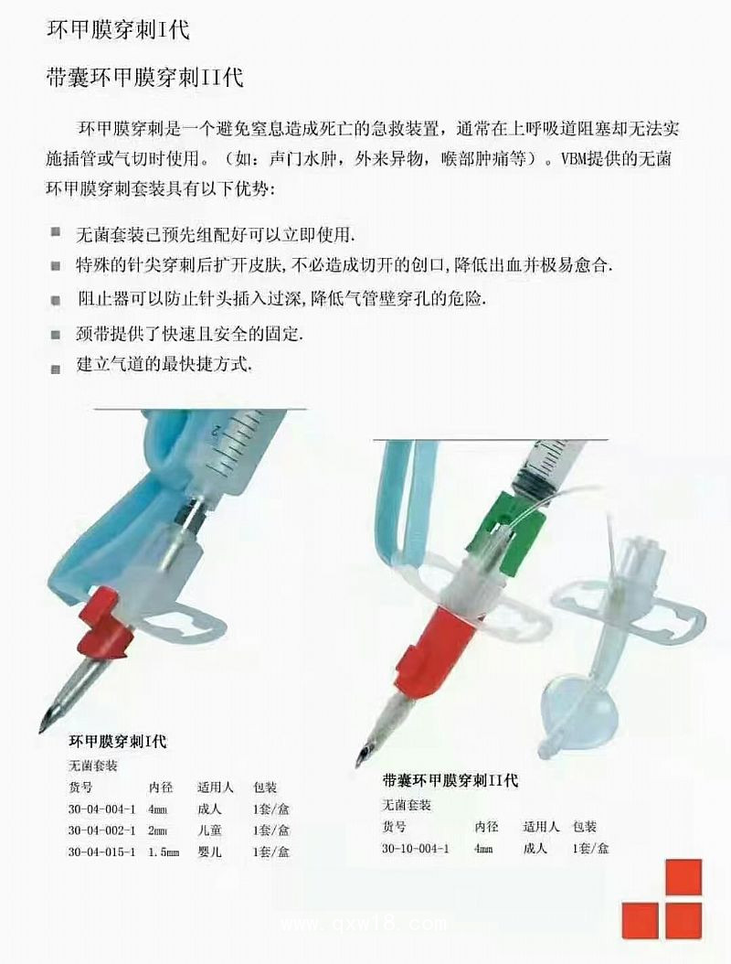 環甲膜穿刺針套裝