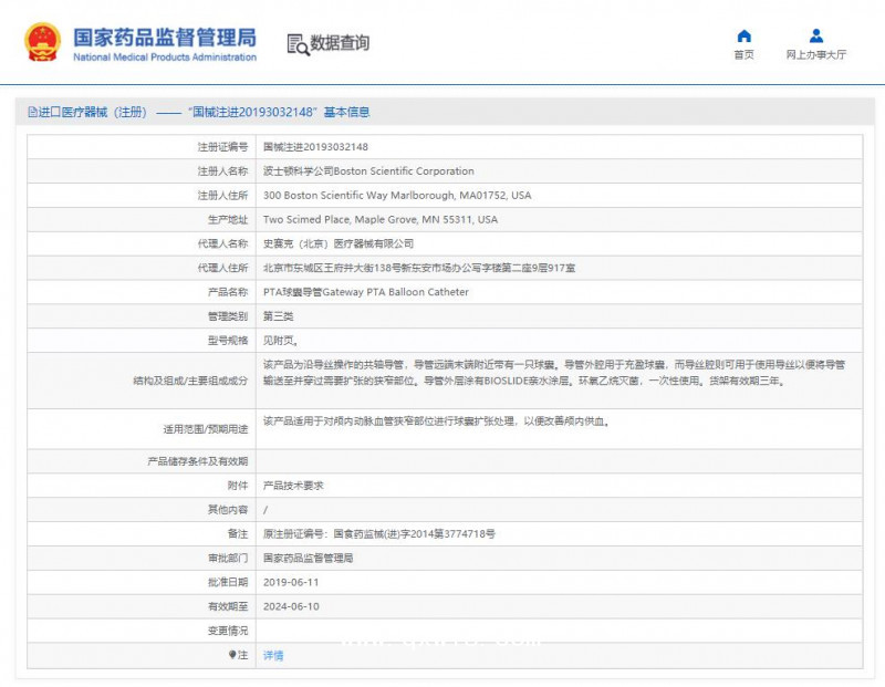 史賽克 PTA球囊導管 M0032072415300