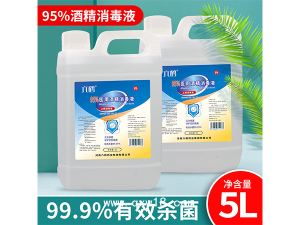 95%酒精消毒液 5L家用便攜學校超市工廠安檢