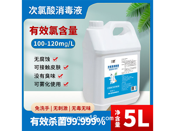 廠家批發5L次氯酸消毒水 抗菌液無味桶裝實惠室內使用