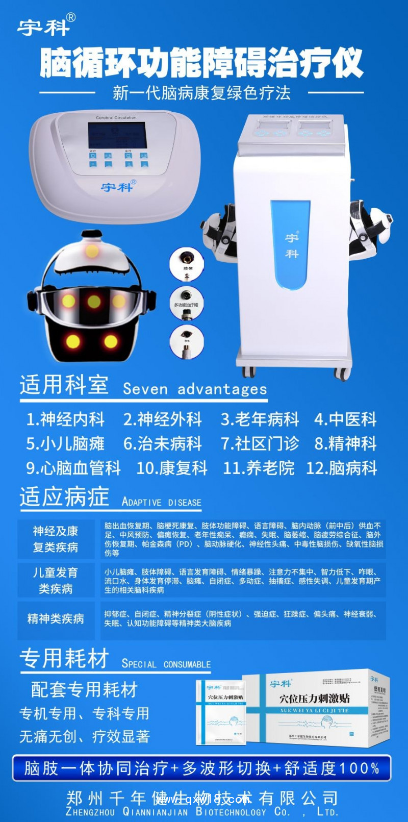 宇科醫療專業生產廠家腦反射電療儀腦循環經顱磁治療儀全網低價