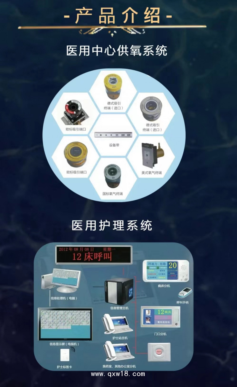 中心供氧管道、中心制氧機(jī)、設(shè)備帶呼叫系統(tǒng)