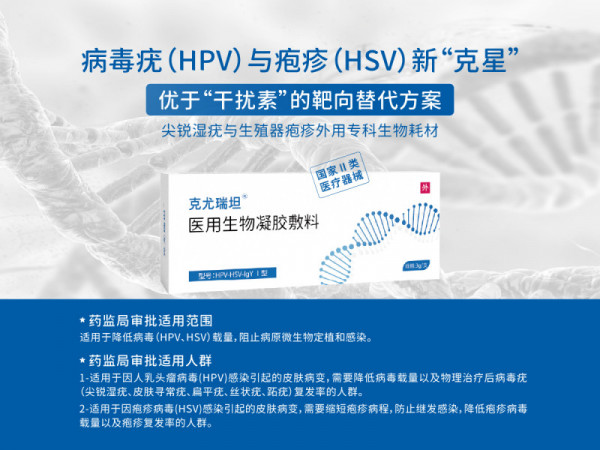 合規靶向阻斷HPV病毒疣、HSV生殖器皰疹、降低復發率專用凝膠克尤瑞坦