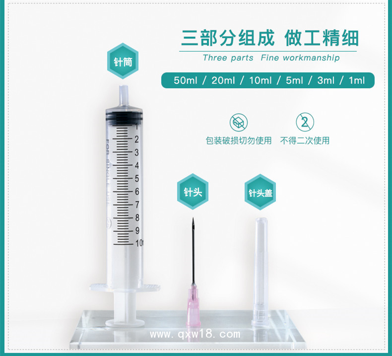 一次性使用無菌注射器，1ML、2ML、3ML、5ML等