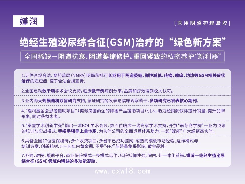 合規(guī)GSM絕經(jīng)陰道萎縮修護(hù)、陰道緊致潤(rùn)滑專(zhuān)用凝膠嫤潤(rùn)
