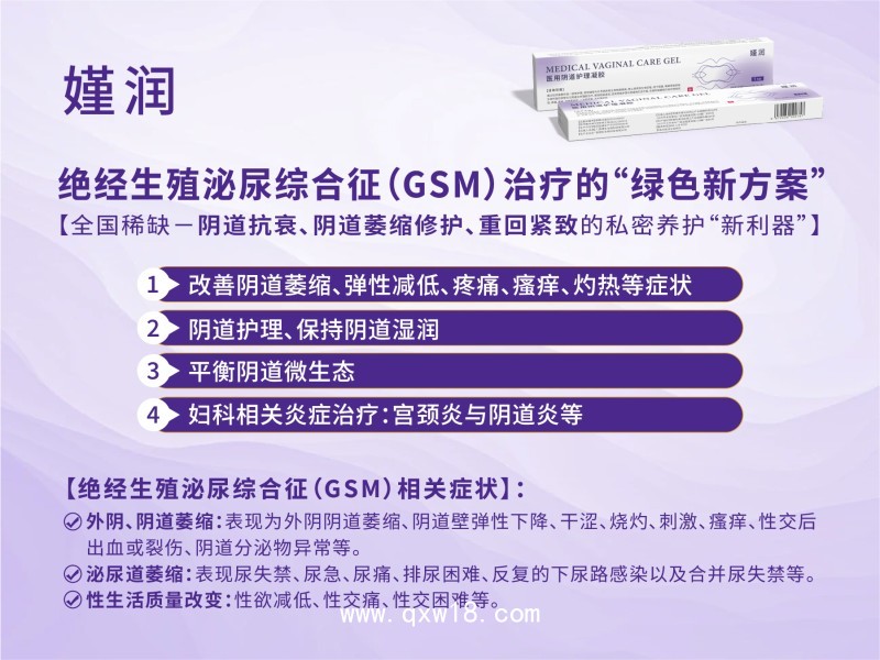 合規(guī)GSM絕經(jīng)陰道萎縮修護(hù)、陰道緊致潤(rùn)滑專(zhuān)用凝膠嫤潤(rùn)